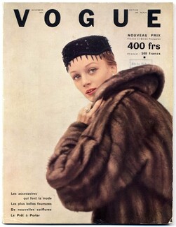 Vogue Paris 1952 November Niki de Saint-Phalle, Robert Doisneau Revillon Furs