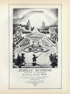Achille Duchene 1928 (Landscape Architect) Versailles, Lithograph "PAN" Paul Poiret, Edy Legrand