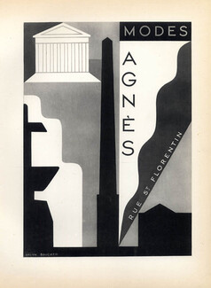 Agnés (Fashion) 1928 Rue St Florentin, Lithograph PAN Paul Poiret, Lucien Boucher