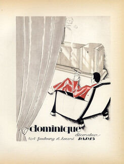 Dominique (Interior Decorator) 1928 Art Deco Style, Lithograph PAN Paul Poiret