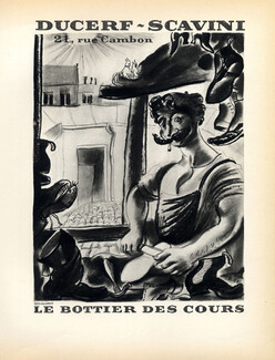 Ducerf-Scavini (Bootmaker) 1928 Lithograph PAN Paul Poiret, Edy Legrand