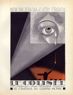 Le Colisée (Cinema) 1928 Lucien Boucher Lithograph PAN P.Poiret Surrealism