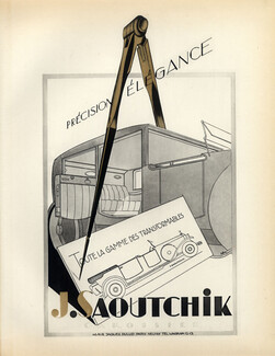 Saoutchik (Cars) Coachbuilder 1928 Lithograph PAN P.Poiret, Libis