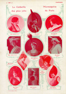 Mannequins de Paris 1914 Models Blanche, Andrée, Lilette, Renée... (Boué Soeurs) Odette (Martial)