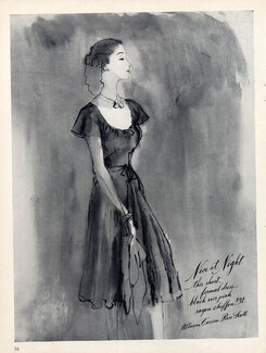 René Bouché 1943 Black Dress
