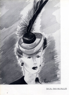 Maria Guy 1941 Schompré, Feathers Hat