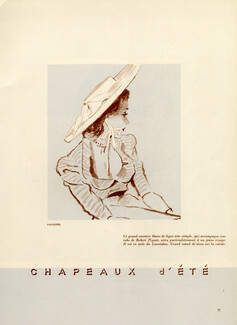 Paulette (Millinery) 1947 Chapeaux d'été.. Pierre Mourgue, Robert Piguet