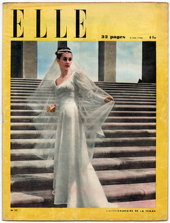 ELLE (Belgique) N°23 du 2 Mai 1946 Wedding Dresses Françoise Giroud Molyneux