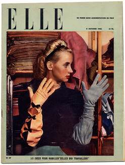 ELLE N°47 du 8 Octobre 1946 Hermès Monique Arnaud Pierre Balmain, 28 pages