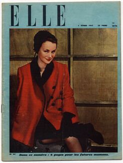 ELLE N°64 du 4 Février 1947 Yolande Bloin Model, 32 pages