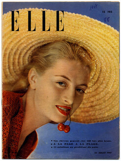 ELLE N°88 du 22 Juillet 1947 Christian Dior Beachwear