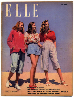 ELLE N°91 du 12 Août 1947 Un patron de salopette par Christian Dior