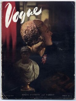 British Vogue March 1944 Spring Fashions an Fabrics