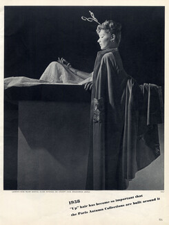 Jeanne Lanvin 1938 Rose Velvet Mantle, Photo Horst
