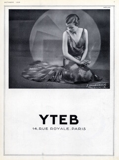 Yteb 1929 Evening Dress, Address 14 rue Royale, Paris