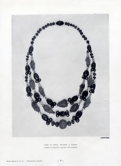 Cartier (High Jewelry) 1939 Collier en saphirs, émeraudes et brillants