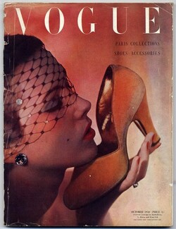 British Vogue October 1950 Paris Collections, Shoes, Accessories, Irving Penn