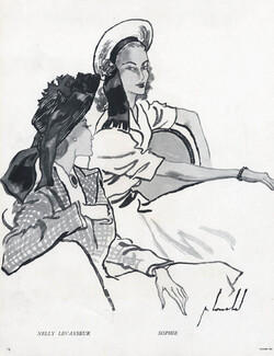 Nelly Levasseur & Sophie 1946 Pierre Louchel, Millinery
