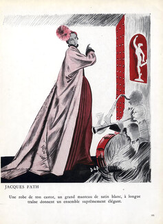 Jacques Fath 1948 André Delfau, Evening Gown Coat