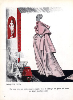 Jacques Heim 1948 André Delfau, Evening Gown Cape