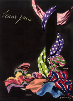 Guy Demachy 1947 Fabric, Bianchini Férier, Colcombet, Moreau & Cie..