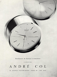 André Col 1960 Pendulette de Bureau