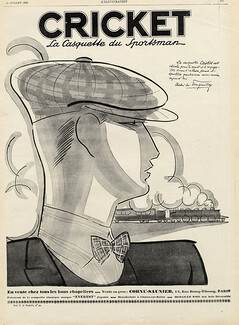 Cricket 1927 Hat for Man Autograph André de Fouquières