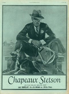 Stetson (Hat) 1924 Tennisman R.C.Kauffmann Dog