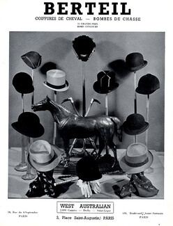 Berteil (Men's Hats) 1937 Horse