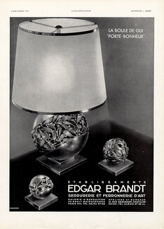 Edgar Brandt 1932 Decorative Arts, Ironworks, Lamps Ball of Mistletoe