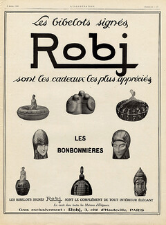 Robj 1926 Bonbonnières, Limp in Candies, Art Deco Style, Knickknacks