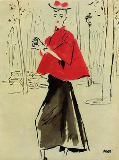 Christian Dior 1948 Benito Fashion Illustration