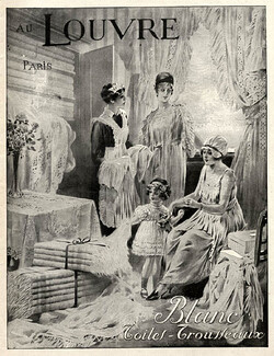 Au Louvre (Department Store) 1918 Lingeries... Embroidery Lace, Linen