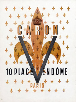 Caron (Perfumes) 1945 Address 10 Place Vendôme, Paris
