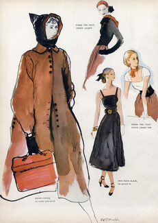 René Bouché 1946 Fashion Coat...Jacket...Top...Dress