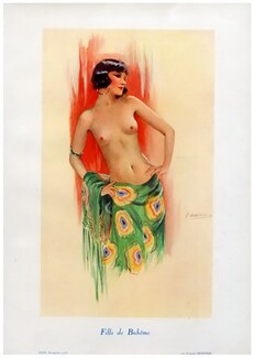Suzanne Meunier 1928 Fille de Bohême, Topless Bohemia Girl
