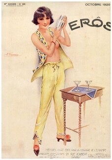 Suzanne Meunier 1929 Eros Cover, Topless Cocktail
