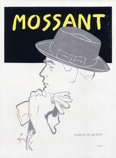 Mossant 1952 Hat for Man René Gruau