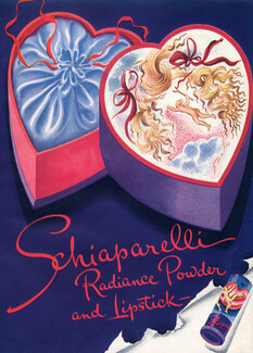 Schiaparelli (Cosmetics) 1945 Powder, Lipstick, Salvador Dali