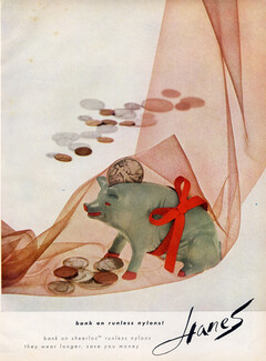 Hanes (Hosiery Stockings) 1962 Money Box Pig