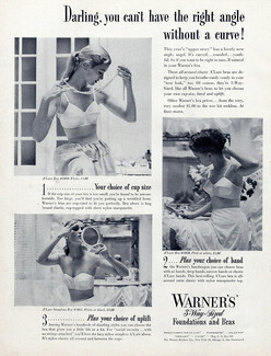 1953 Warners women's high waist girdle garters bra vintage fashion ad