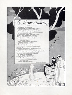 L'Arbre Ennemi, 1919 - George Barbier Poem, World War I, Text by Gilbert de Voisins