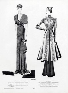 Bruyère 1934 Evening Gown, Redingote, Benigni