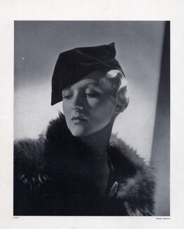 Rose Descat 1933 Miss Stutz Model, Velvet Beret, Horst