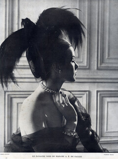 Gilbert Orcel 1947 Le Panache Noir de Madame A.F.de Salles, Feathers Hat, Lipnisky