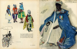Roger Bezombes 1947 Jeunes Catéchumènes, Chef et pape des Peulho, African Costumes