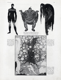 Georges Lepape 1916 Russian Ballet, les Maîtres de l'Heure, P2 Disguise Costume