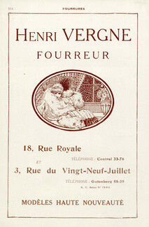 Henri Vergne (Fur clothing) 1927 Rue Royale