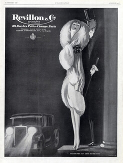 Revillon 1928 Fur Coat Fashion Illustration