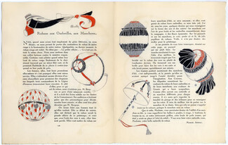 Rubans aux Ombrelles, aux Manchons..., 1914 - La Gazette du Bon Ton Ribbon, Muff, Umbrella, Charles Martin, Texte par Marcel Astruc, 2 pages